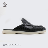 LANCI Fabricant de sandales sur mesure OEM, chaussures en cuir véritable, design crocodile, chaussures pour hommes, mocassins, pantoufles de luxe