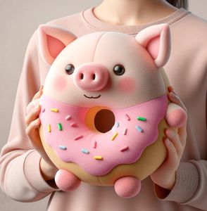 Lindo Peluche <span class=keywords><strong>de</strong></span> Conejo, Gato, Cerdo y Donut, Juguete <span class=keywords><strong>de</strong></span> Peluche, Peluche Personalizado, <span class=keywords><strong>Almohada</strong></span> <span class=keywords><strong>de</strong></span> Peluche - Product Image 6
