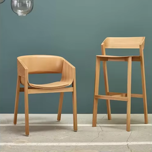 Taburete de <span class=keywords><strong>Bar</strong></span> comercial simple y moderno, taburete de <span class=keywords><strong>bar</strong></span> alto de restaurante familiar de madera maciza - Product Image 1