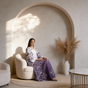 High Quality Custom Printed Polyester Elegant Long Maxi Abaya <b>Dress</b> for Muslim <b>Women</b> Wholesale - Product Image 1