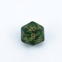 Vente en gros mdn 20 faces transparentes acrylique RPG dés perle motif Coc métal carré pour jeu de société enseignement donjons D20