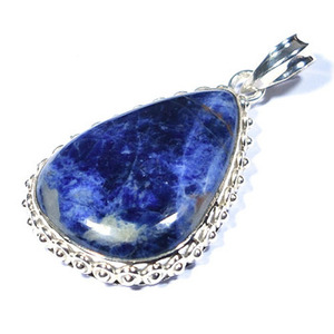 Grande taille 925 argent sterling pierre naturelle bleu sodalite pendentifs de mode bijoux pendentif en argent personnalisé à prix raisonnable - Product Image 2