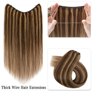 Extensions de cheveux humains Remy brésiliens vietnamiens <span class=keywords><strong>Secret</strong></span> Halo Hair Chocolate Brown 4 # Balayage Straight Wave Afro <span class=keywords><strong>Curl</strong></span> - Product Image 3