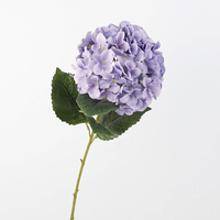 Bunga Hydrangea Sutra Buatan Desain Populer untuk Dekorasi Rumah dan Pernikahan, Warna Ungu Biru Pink, Tangkai Tunggal