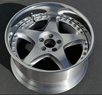 Velg VG 15 16 17/18/19 inci 5 lubang Silver Machined Lip Deep Dish Alloy Forged untuk Subaru Meister S13P Nissan Skyline GTR R34 R33 R32