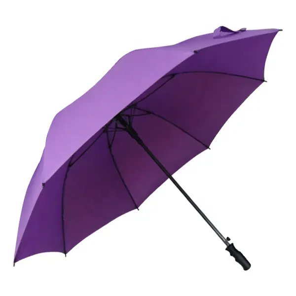 Оптовая продажа, Фиолетовый Зонт для гольфа из стеклопластика с индивидуальным принтом и автоматическим открыванием, 27 дюймов, с сумкой
