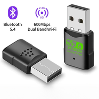 Adaptador USB WiFi6 2 en 1 AX600, Tarjeta de Red Inalámbrica de Doble Banda sin Controladores, Receptor y Transmisor WiFi