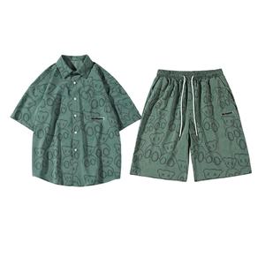 Conjunto de Camisa Casual Holgada y Transpirable de Verano con Estampado de Manga Corta Estilo Harajuku <span class=keywords><strong>Japon</strong></span>és de Moda <span class=keywords><strong>2022</strong></span> - Product Image 1