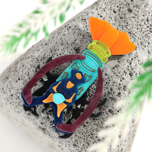 Broche Créative Géométrique en Acrylique, Motif Homard Coloré, Bijou Animal, Accessoire Vestimentaire, Cadeau Fête des Enfants - Product Image 3