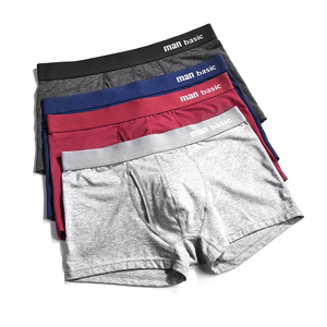 Hochwertige Maßgefertigte Reine Baumwoll-Unterhosen Mittlere Taille Locker Sitzende Übergrößen Jungen-Unterwäsche Herren Boxershorts Fabrik - Product Image 4