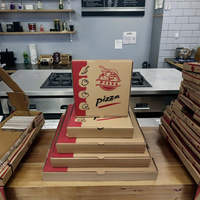 Boîtes à pizza rigides pliables portables en kraft écologiques personnalisées en gros, boîtes à emporter en carton ondulé épaissies multi-tailles