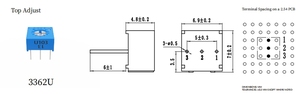 Potentiomètre Trimpot 5K 10K <span class=keywords><strong>100K</strong></span> 0.25W 3362u 500k Ohms - Product Image 6