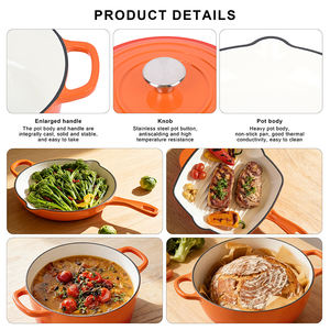 Ensemble de casseroles <span class=keywords><strong>en</strong></span> émail multicolores <span class=keywords><strong>en</strong></span> gros, ensemble de 11 pièces <span class=keywords><strong>en</strong></span> <span class=keywords><strong>fonte</strong></span>, batterie de cuisine à induction, <span class=keywords><strong>cocotte</strong></span> <span class=keywords><strong>en</strong></span> <span class=keywords><strong>fonte</strong></span> - Product Image 2