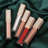Luxe avec diamants cosmétiques importation Chine gros fournisseur personnalisé marque privée brillant à lèvres mat pas cher rouge à lèvres liquide rouge à lèvres