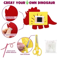 Kit de couture en feutre de dinosaure à faire soi-même, artisanat animal à faire soi-même, jouet éducatif pour enfants, jouet fantaisie, kit de feutrage à l'aiguille pour enfants