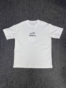 Camiseta Blanca Extra Grande para Hombre, 100% Algodón Tejido, Estampado Gráfico con Personaje <span class=keywords><strong>DURACELL</strong></span>, Cuello Redondo, Manga Corta, Estilo Chino - Product Image 2
