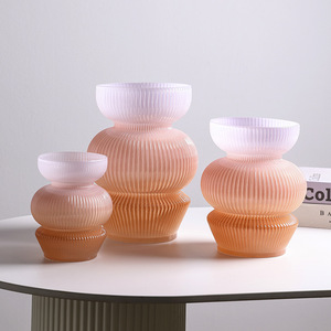 Nordic Gradient Colored <b>Glass</b> Vase Desktop Hydroponic Flower Vase Set - Product Image 4