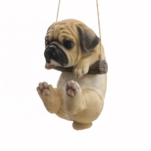 Conception personnalisée mini pendaison bouledogue français en résine chien <span class=keywords><strong>carlin</strong></span>, décor de jardin figurines en <span class=keywords><strong>gros</strong></span> # - Product Image 5