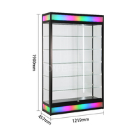 Vitrine de magasin de fumée avec boîte à lumière Vitrine en verre à vision complète Vitrine verrouillable Vitrine de vitrine Meubles d'affichage de magasin de tabac