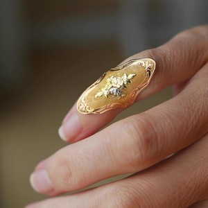 Bague Rose <span class=keywords><strong>Iris</strong></span> <span class=keywords><strong>Tectorum</strong></span> Dorée, Nouvelle Collection Luxe Léger, Style Chinois Ancien, Manchette de Doigt Type Armure, Haut de Gamme, Élégante et Raffinée - Product Image 3