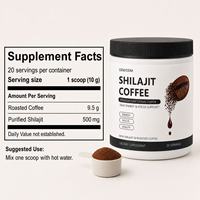 Poudre de café Shilajit Marque Blanche – 20 portions par pot pour vitalité quotidienne, énergie, concentration et soutien de la condition physique