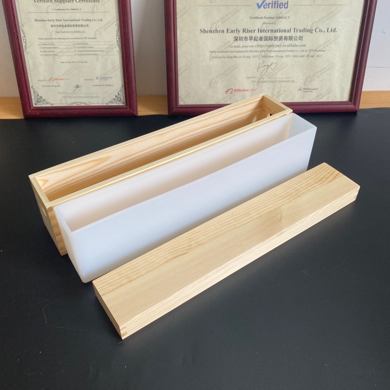 Scatola di legno alta e sottile da 2200ml + stampo in silicone