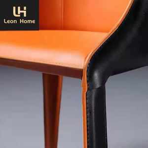 <span class=keywords><strong>Chaise</strong></span> de salle à manger d'hôtel de restaurant de bar de salle à manger de conception de luxe tapissée en similicuir avec le cadre en acier - Product Image 5