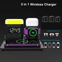 4-in-1 15W Multifunctionele draadloze opladerlamp LED-schermweergave wekker 3-traps helderheidsinstelling mobiele telefoon oordopjes smart