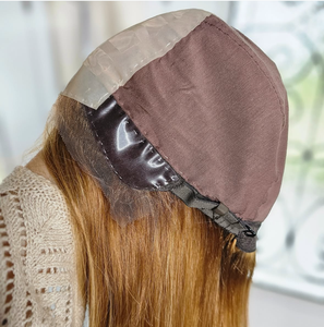 Perruques en <span class=keywords><strong>cheveux</strong></span> vierges de qualité médicale, longues, ondulées, couleur Cuivre <span class=keywords><strong>Doré</strong></span>, cuticules européennes alignées, avec baby hair HD, base en soie et doublure en silicone - Product Image 1