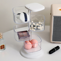 Organiseurs de maquillage rotatifs MIXWARES et boîte de rangement cosmétique multi-couches à 360 degrés pour bijoux et bureau