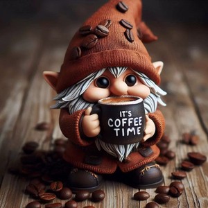 Coffee Time Dwarf Statue Resin <b>Desk</b> Ornament Cute Figure Home Office Decoration Single Piece - Product Image 2