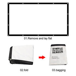 Écran de projection portable extérieur de niveau cinéma <span class=keywords><strong>4k</strong></span> pliable 120 pouces 16:9 en <span class=keywords><strong>toile</strong></span> de polyester élastique - Product Image 6