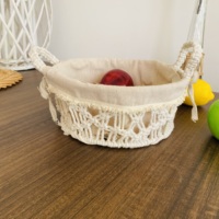 Cadre en fer durable et fait à la main Corde en coton Bol à fruits Affichage rustique et élégant Assurance qualité