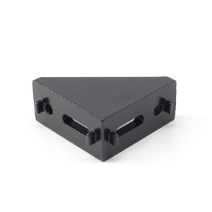 Produttore cinese 1028, staffa angolare triangolare in alluminio pressofuso a 2 lati con 4 fori, dimensioni 27*60, per profili in alluminio 3030, 3060, 6060. - Product Image 1