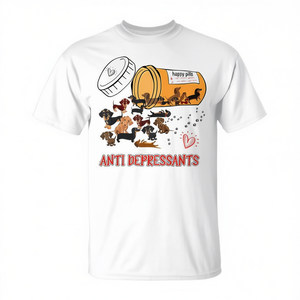 T-shirt Dachshund Happy Pills Antidepressants pour les amoureux des chiens et les propriétaires d'animaux - Product Image 2