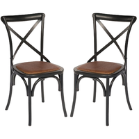 Chaise en bois et fer vintage moderne de haute qualité, pliable, dossier croisé, empilable, pour la maison, le bar, la salle à manger, les mariages, les locations d'événements