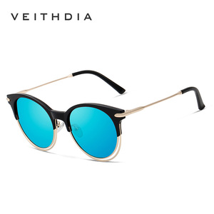 Veithdia Women's Round Polarized Sunglasses UV400 Blue Mirror Lens TR90 <b>Frame</b> Cat Eye Style 3029 - Product Image 5