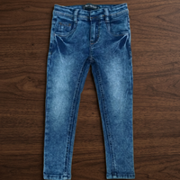 Jeans Garçon Cinq Poches Tendance en Denim Polyester Coton Lavé Imprimé Confortable Élégant Fabriqué au Bangladesh En Stock Délai d'Échantillon 7 Jours