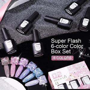 Ensemble de vernis à ongles réfléchissant R S Nail, vernis à ongles gel pailleté diamant, vernis à ongles brillant disco, vernis à ongles gel UV à faire tremper, kit cadeau de manucure - Product Image 3
