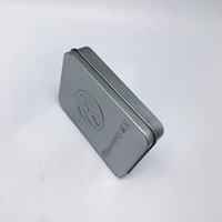 Boîte en fer blanc carrée vide avec logo personnalisé pour carte, cadeau, emballage de bonbons à la menthe, emballage universel, petit rectangle en fer, rangement pour bijoux, cigarettes