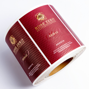 Etiquetas personalizadas para botellas de vino <span class=keywords><strong>Wishky</strong></span>, etiquetas adhesivas personalizadas de papel texturizado de cuero en relieve, etiquetas de lámina dorada para botellas - Product Image 3