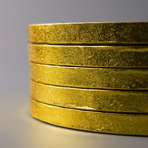 Assiettes et bols en carton ronds à bords lisses imprimés or pour gâteaux, vente en gros - Product Image 2