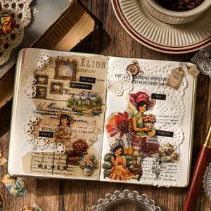 6 autocollants par paquet, série Chronologie des peintures à l'huile, autocollants pour journalisation, autocollants imperméables, fournitures pour journalisation - Product Image 4