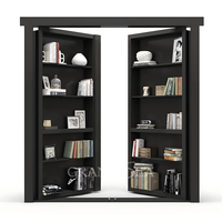 Porte escamotable en bois massif de haute qualité, design traditionnel pour l'intérieur de la chambre, application de porte de bibliothèque invisible