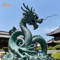 D & Z Art Group Sculpture extérieure en bronze pour le sanctuaire du temple de jardin Grande statue orientale mythique du dragon japonais