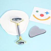 Outil de soin de la peau personnalisé Gua Sha et rouleau facial, rouleau facial, outils de massage du visage, outils de soin de la peau, acier inoxydable 304 Gua Sha