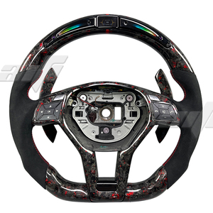 Volant sportif AIFI personnalisé en cuir et fibre de carbone pour Classe C/Classe E avec écran LED de haute qualité - Product Image 1