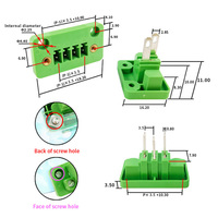 Connecteur à broches compact à double rangée, pas de 3,5 mm, à angle droit avec actionneur à levier, pour montage traversant sur circuit imprimé (soudure)