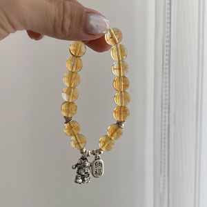 Pulsera de cristal amarillo con dios de la riqueza, plata de ley S925, piedra natural, forma de animal, unisex, uso diario - Product Image 4