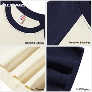 Camisetas Unisex de Algodón Orgánico 100% de 200 GSM, con Logotipo Personalizado, Tallas Grandes, Manga Raglán, Estilo Waffle, Color Sólido, Estilo <span class=keywords><strong>Chino</strong></span> - Product Image 2